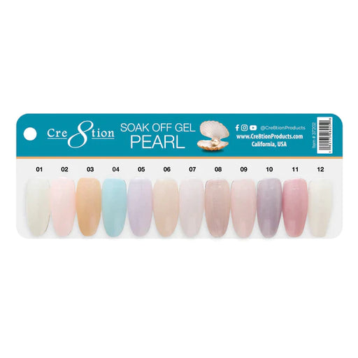 Chance Gel 0.5oz (by Cre8tion), Pearl Collection, Full Line Of 12 Colors ( From 01 To 12)