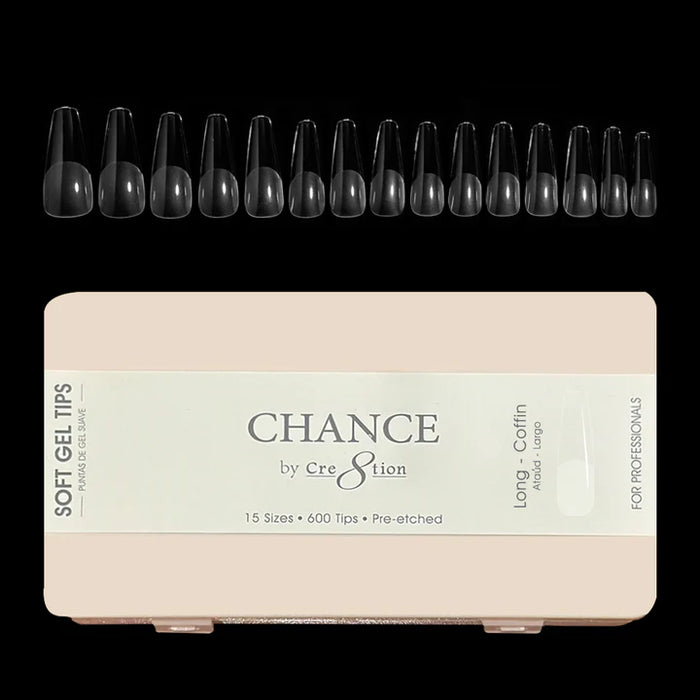 Chance Soft Tips COFFIN LONG, Box of Tips (Pk: 600pcs/box)