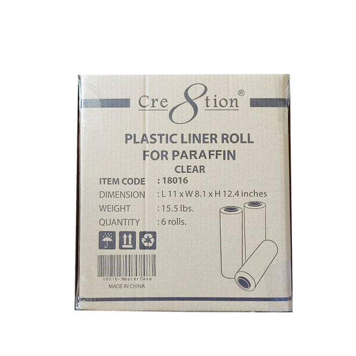 Cre8tion Foot Plastic Roll for paraffin, CLEAR (Pk: 250 pcs/roll, 6 rolls/case)