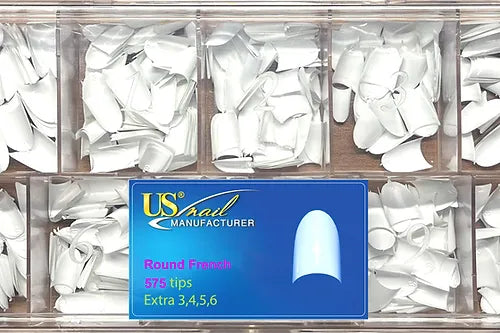 USN Round French Nail Tip Box, 10497 (PK: 575 pcs/box)