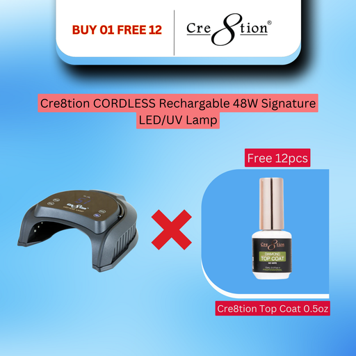 Cre8tion Signature Cordless LED Lamp, Black, 13217 - Buy 1 Get 12 Cre8tion Top Diamond 0.5oz