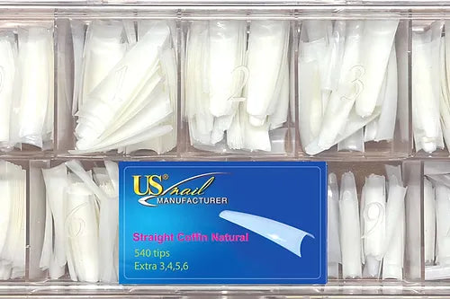 USN Straight Coffin Natural Nail Tip Box, 10492 (PK: 544 pcs/box)