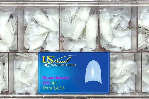 USN Round Natural Nail Tip Box, 10496 (PK: 575 pcs/box)