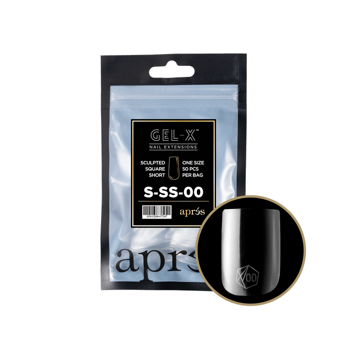 Apres Gel-X, SCULPTED SQUARE SHORT Refill Bags, SS-O, 15341 (50 Nail Tips/Bag)