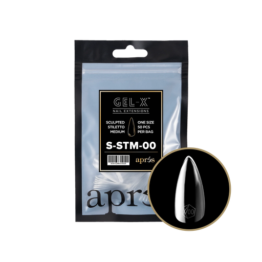 Apres Gel-X, SCULPTED STILETTO MEDIUM Refill Bags, SSTM2.0, 15356 (50 Nail Tips/Bag)