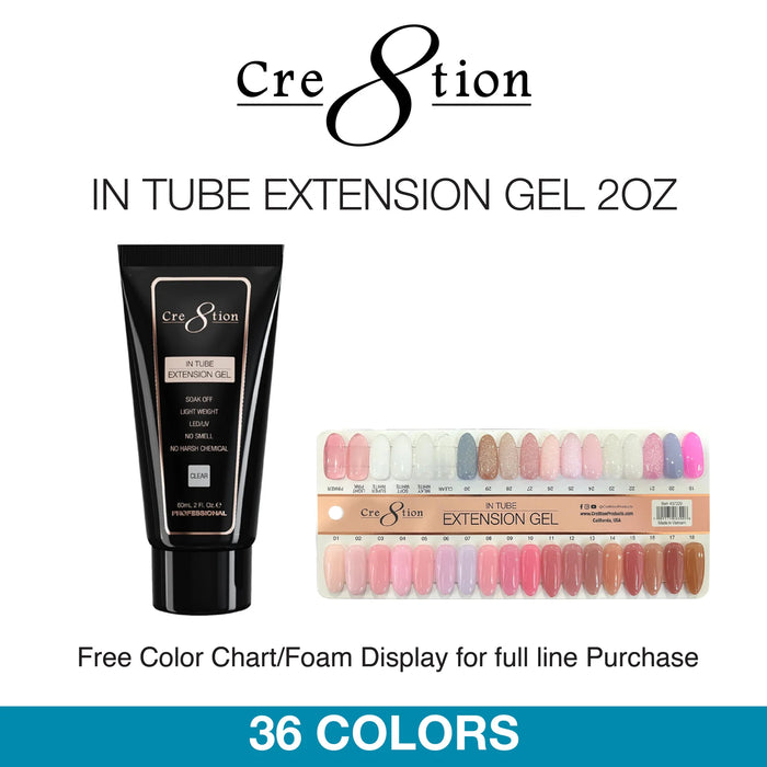 Cre8tion In Tube Extension Gel (36 colors), 2oz, Color List Note 000