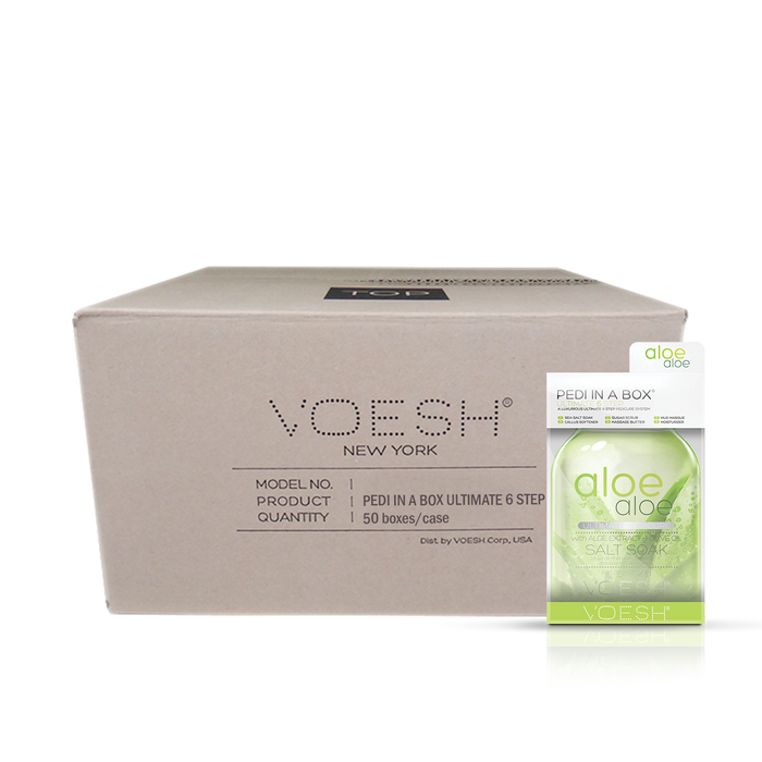 Voesh Pedi in a Box Ultimate 6 Step, CASE, ALOE ALOE, VPC607 ALO, 30 packs/case