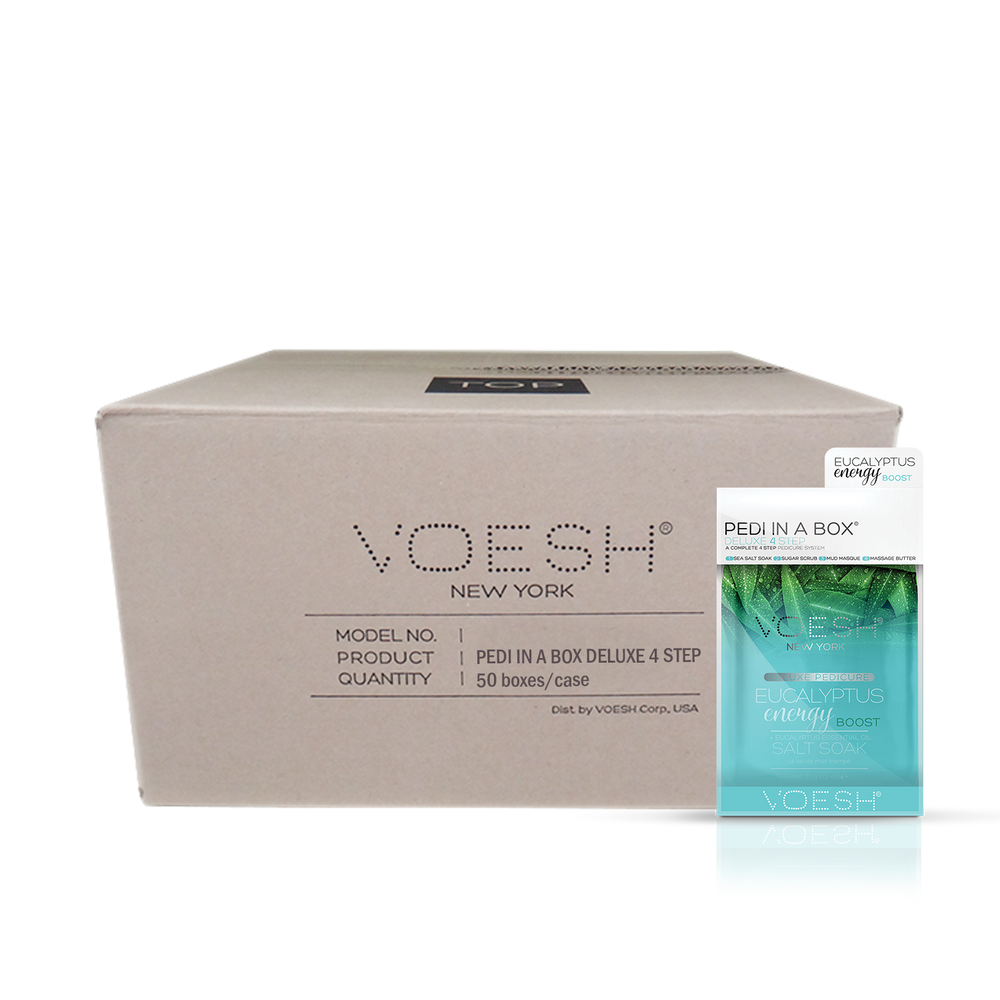 Voesh EUCALYPTUS ENERGY BOOST Pedi in a Box Deluxe 4 Step, CASE, 50 packs/case, VPC208 EUC