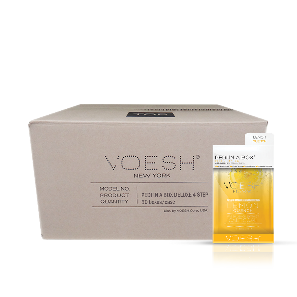 Voesh LEMON QUENCH Pedi in a Box Deluxe 4 Step, CASE, 50 packs/case, VPC208 LMN