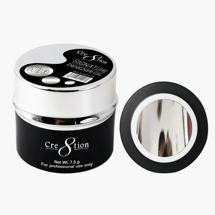 Cre8tion Gel - Signature Designer Gel, A03, 7.5g - 0.26oz Metalic Silver (Pk: 320 pcs/case)