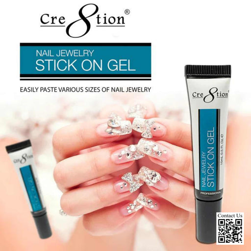 Cre8tion Nail Jewelry Stick On Gel in Tube 15ml (pk: 18pcs/box)