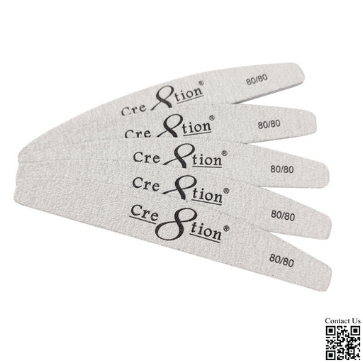 Cre8tion Premium Zebra Nail Files Harbor Bridge, Grit 80/100 (Pk: 50 pcs/pack, 30 packs/case)