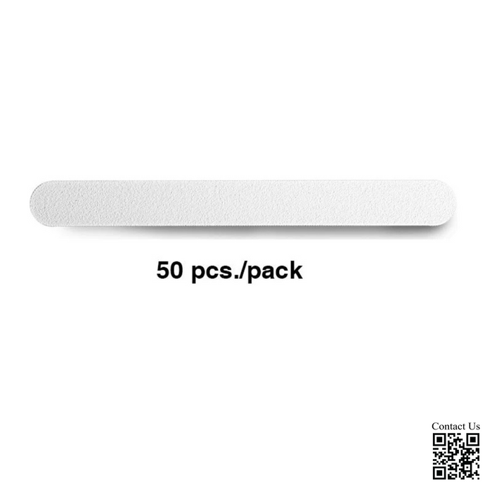 Cre8tion Disposable MINI Nail File, PLASTIC Center White , Grit 80/100, (Pk: 50 pcs/pack,100 packs/case)