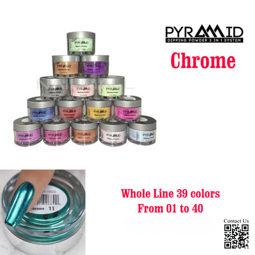 Pyramid Dipping Powder, CHROME Collection, 2oz, Color List Note, 000