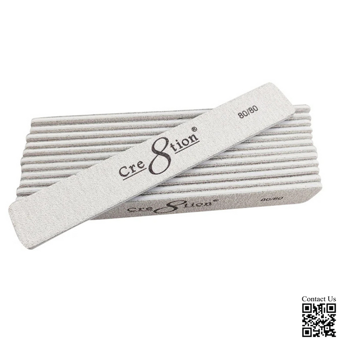 Cre8tion Premium Nail Files JUMBO ZEBRA, Grit 80/80 (Pk: 50 pcs/pack, 30 packs/case)