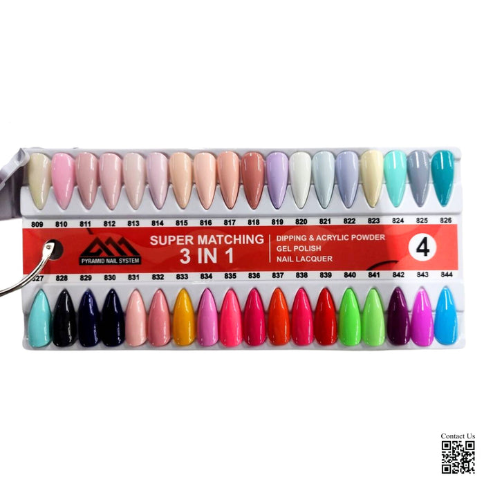 Pyramid Super Matching 3in1, Color Chart New, ( #701 - 844)