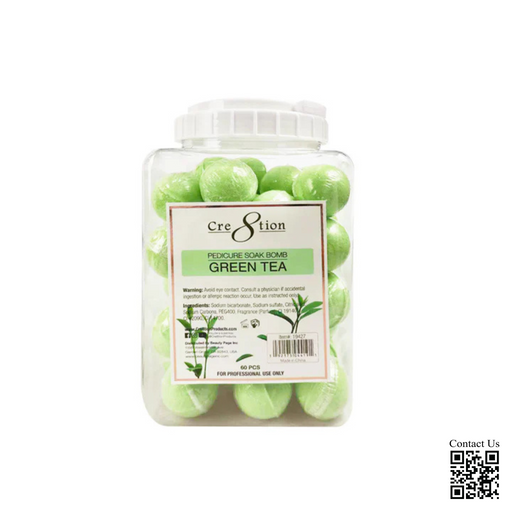 Cre8tion Pedicure Soak Bomb 30g, Green Tea (Pk: 60 pcs/jar, 4 jars/case)