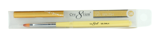 Cre8tion Nail Art Oval Gel Brush-Yellow, #06, 12206 (Packing: 5 pcs/pack)