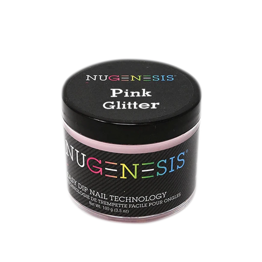 Nugenesis Dipping Powder, Pink & White Collection, PINK GLITTER, 3.5oz